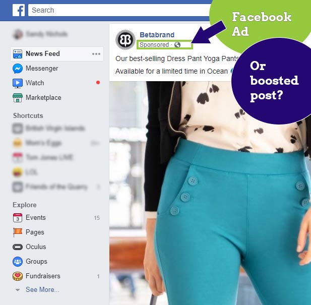 Example of Facebook ad