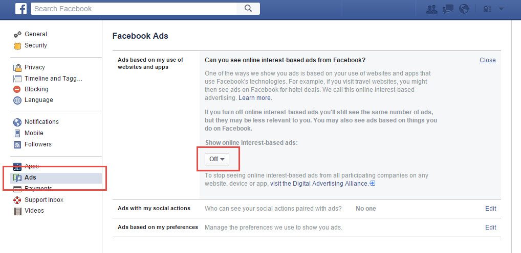 facebook opt out